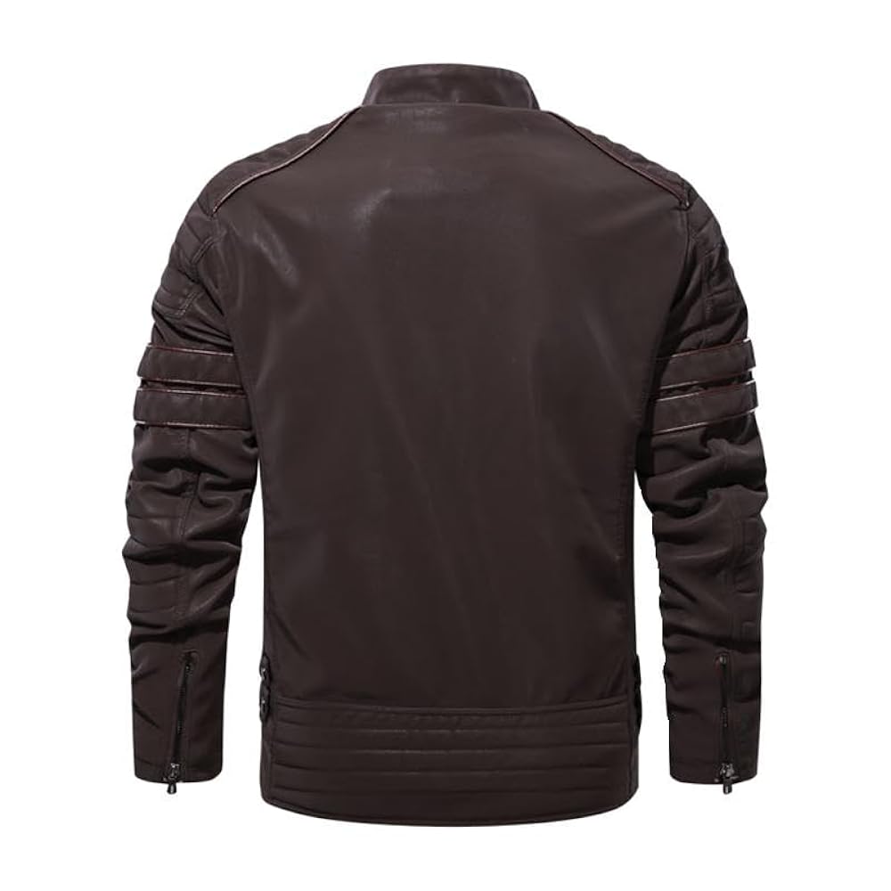 Autumn Winter Men' Leather Motorcycle Jacket Male Biker